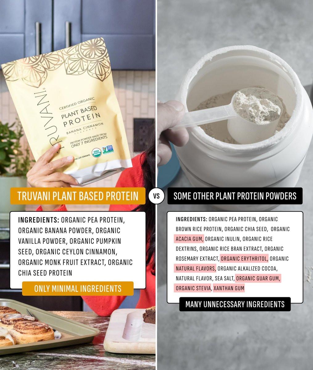 Truvani Bio-Erbsenproteinpulver | Banane Zimt | 20g pflanzliches Protein | Keto & glutenfrei | Ohne Zuckerzusatz
