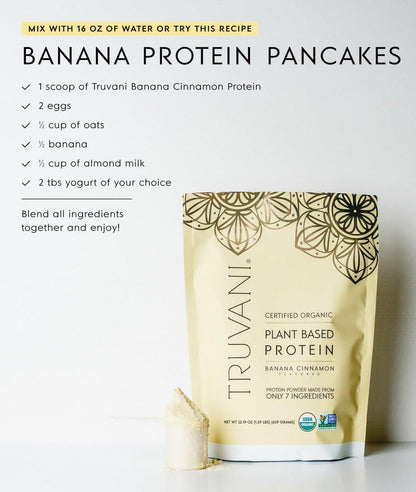 Truvani Bio-Erbsenproteinpulver | Banane Zimt | 20g pflanzliches Protein | Keto & glutenfrei | Ohne Zuckerzusatz
