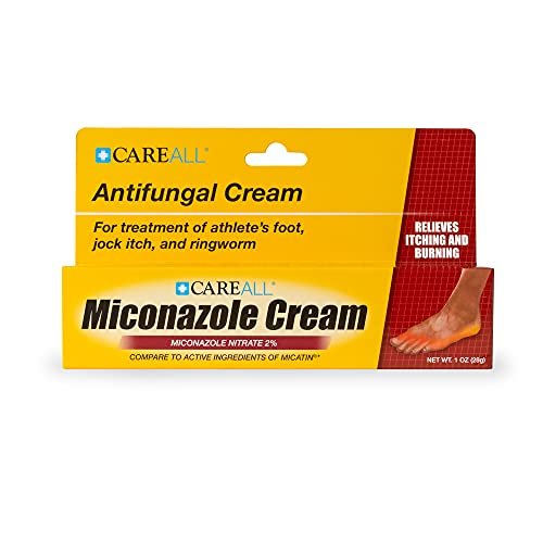 CareAll Miconazolnitrat 2% Antimykotische Creme 1,0 oz. – Behandelt Fußpilz, Juckreiz in der Leistengegend, Ringelflechte – Wirkstoffgleich mit führender Marke