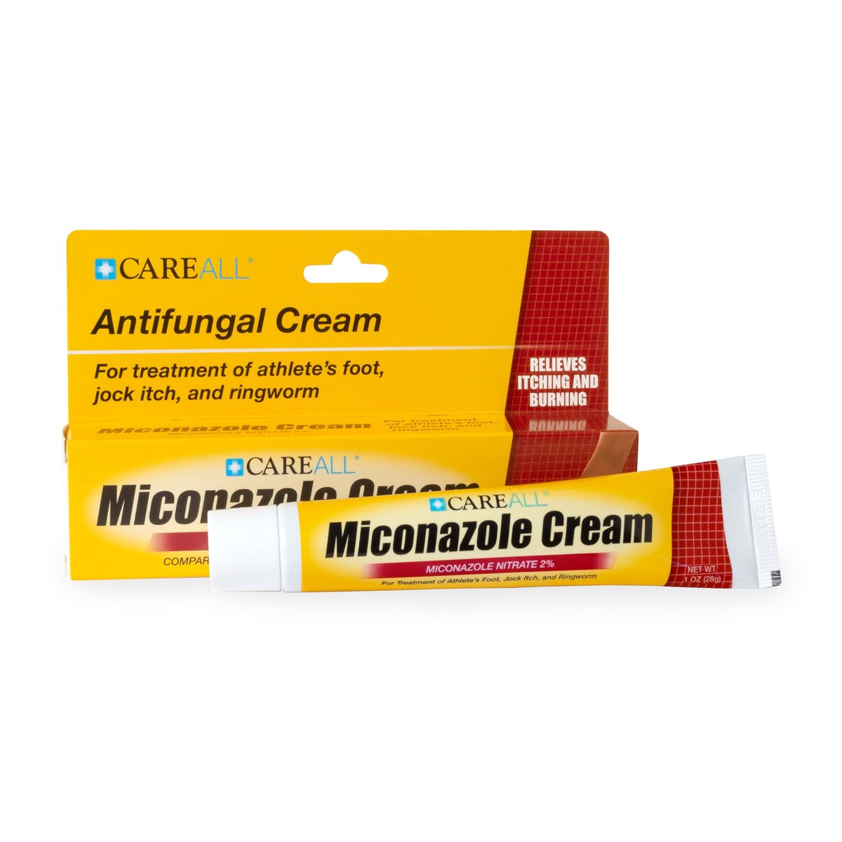 CareAll Miconazolnitrat 2% Antimykotische Creme 1,0 oz. – Behandelt Fußpilz, Juckreiz in der Leistengegend, Ringelflechte – Wirkstoffgleich mit führender Marke