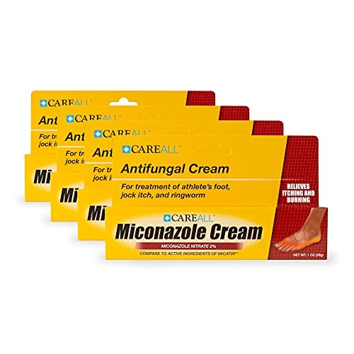 CareAll Miconazolnitrat 2% Antimykotikum-Creme 1,0 oz. (4er-Pack) – Behandelt Fußpilz, Jock Itch, Ringelflechte – Vergleichbar mit Markenprodukten