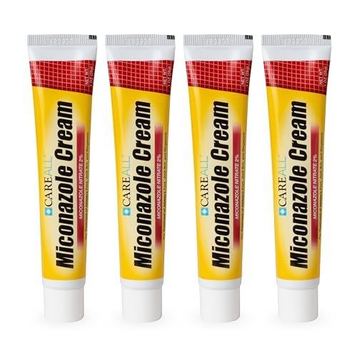 CareAll Miconazolnitrat 2% Antimykotikum-Creme 1,0 oz. (4er-Pack) – Behandelt Fußpilz, Jock Itch, Ringelflechte – Vergleichbar mit Markenprodukten
