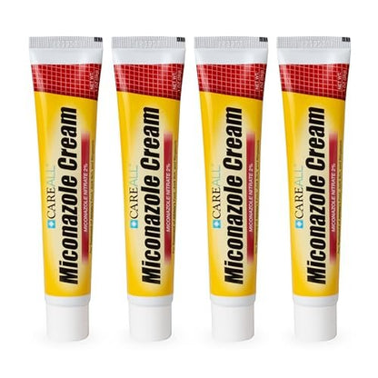CareAll Miconazolnitrat 2% Antimykotikum-Creme 1,0 oz. (4er-Pack) – Behandelt Fußpilz, Jock Itch, Ringelflechte – Vergleichbar mit Markenprodukten
