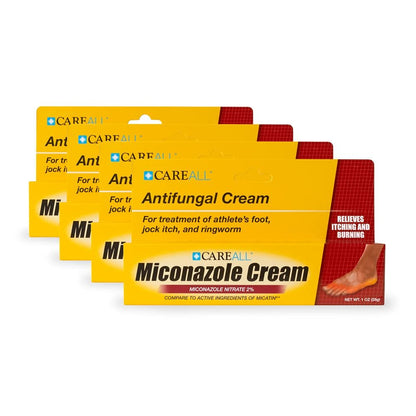 CareAll Miconazolnitrat 2% Antimykotikum-Creme 1,0 oz. (4er-Pack) – Behandelt Fußpilz, Jock Itch, Ringelflechte – Vergleichbar mit Markenprodukten