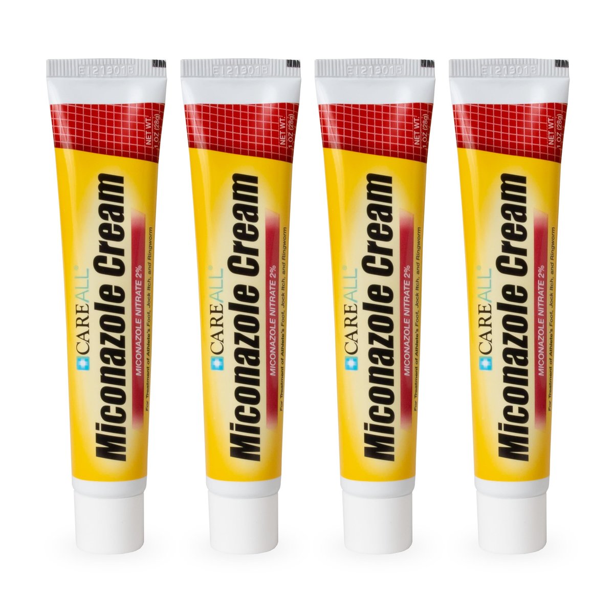 CareAll Miconazolnitrat 2% Antimykotikum-Creme 1,0 oz. (4er-Pack) – Behandelt Fußpilz, Jock Itch, Ringelflechte – Vergleichbar mit Markenprodukten