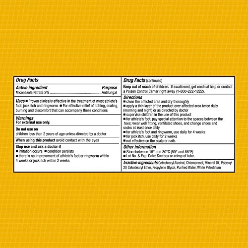 CareAll Miconazolnitrat 2% Antimykotikum-Creme 1,0 oz. (4er-Pack) – Behandelt Fußpilz, Jock Itch, Ringelflechte – Vergleichbar mit Markenprodukten