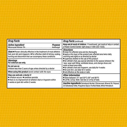 CareAll Miconazolnitrat 2% Antimykotikum-Creme 1,0 oz. (4er-Pack) – Behandelt Fußpilz, Jock Itch, Ringelflechte – Vergleichbar mit Markenprodukten
