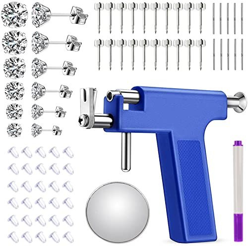 YASPIT Ohrlochstechgerät-Set, Professionelles Nasen-Ohr-Selbstpiercing-Werkzeug, Ohrringstecher mit hypoallergenem Ohrlochstechkit für Salon und Zuhause