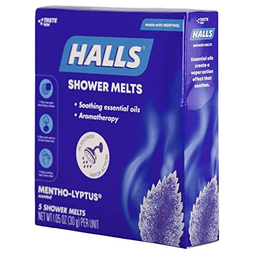Halls Soothing Shower Melts 5er-Pack – Mentho-Lyptus Aromatherapie mit ätherischen Ölen