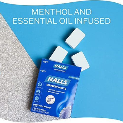 Halls Soothing Shower Melts 5er-Pack – Mentho-Lyptus Aromatherapie mit ätherischen Ölen