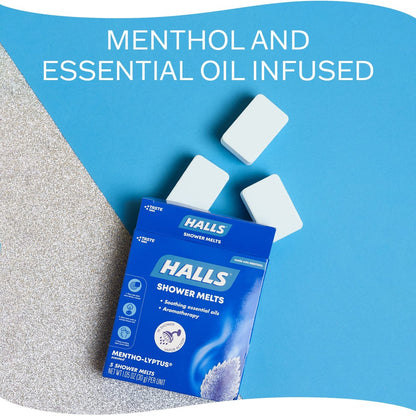 Halls Soothing Shower Melts 5er-Pack – Mentho-Lyptus Aromatherapie mit ätherischen Ölen
