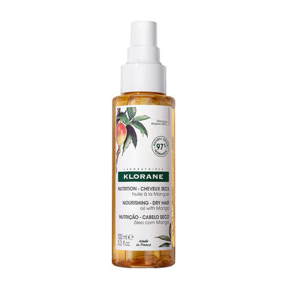 Klorane Pflegendes Trockenhaar-Öl mit Mango – Feuchtigkeitsspendender und schützender Zweiphasen-Spray, paraben-, sulfat- und alkoholfrei, vegan, dermatologisch getestet