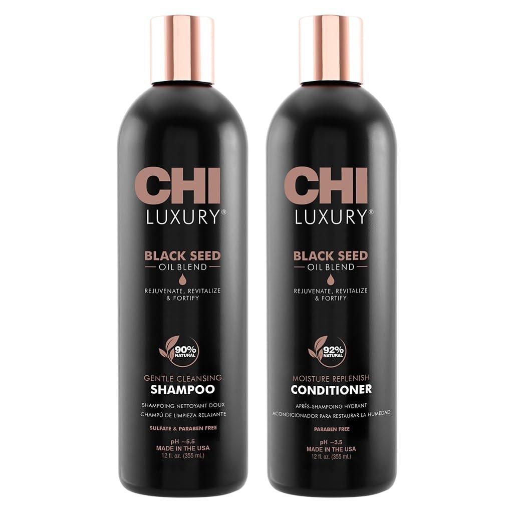 CHI Black Seed Oil Blend Sanftes Reinigungsshampoo & Feuchtigkeitsspendender Conditioner 12 Fl Oz (2er-Pack)