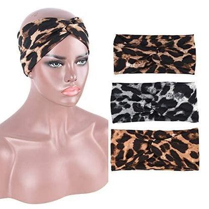 Elastische Twisted Criss Cross Haarbänder für Frauen – 6-teiliges Set aus Chiffon, Turban-Stirnbänder, mehrfarbig