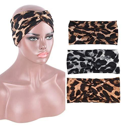 Elastische Twisted Criss Cross Haarbänder für Frauen – 6-teiliges Set aus Chiffon, Turban-Stirnbänder, mehrfarbig