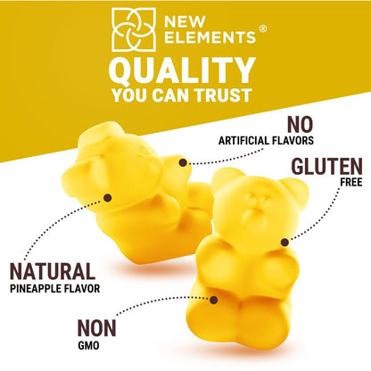 Calm Magnesium Glycinate Gummies 500mg mit hochdosiertem Vitamin D3 10000 IE & Vitamin K2 100mcg | Stressabbau, Entspannung & Knochenunterstützung für Erwachsene | Vegan, Nicht-GVO, Glutenfrei, Ananasgeschmack