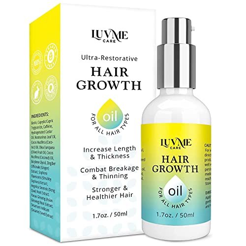 Luv Me Care Biotin Haarwachstumsöl – Serum für dickeres, längeres und volleres Haar, gegen Haarausfall und Ausdünnung, natürliche vitaminreiche Behandlung für Frauen und Männer, alle Haartypen, 1,7 oz