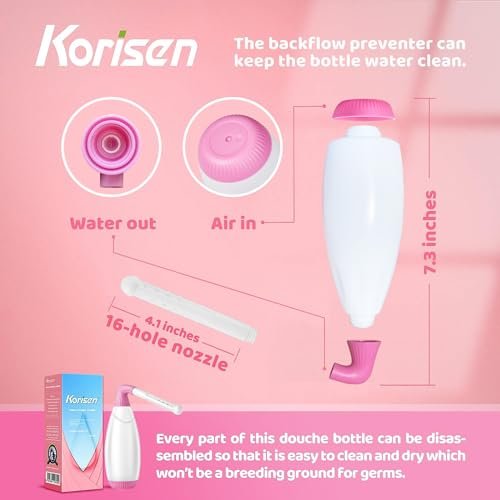 Korisen Mehrzweck-Dusche für Frauen, wiederverwendbare Intimdusche nach der Geburt, Reisegröße, postpartum Pflege, aufrecht stehende Flasche, Reinigung für Mütter nach der Entbindung