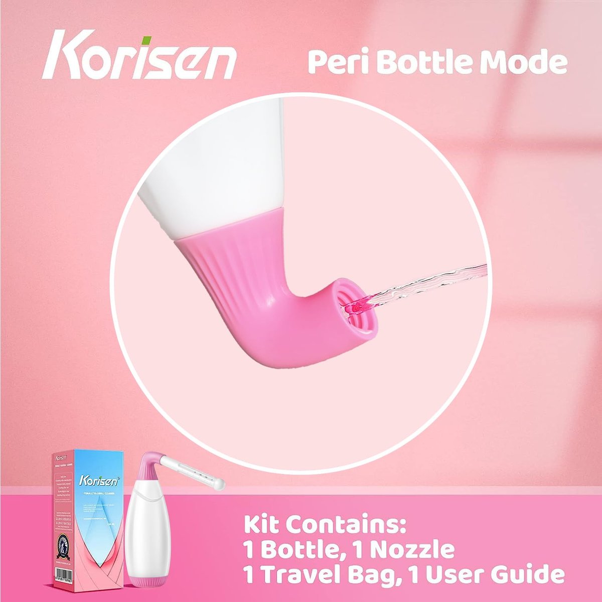 Korisen Mehrzweck-Dusche für Frauen, wiederverwendbare Intimdusche nach der Geburt, Reisegröße, postpartum Pflege, aufrecht stehende Flasche, Reinigung für Mütter nach der Entbindung