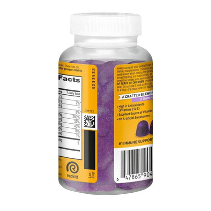 Airborne Holunderbeere + Zink & Vitamin C Gummibärchen für Erwachsene, Immununterstützung mit Vitamin D & Zink, starke antioxidative Vitamine C, D & E - 50 Gummibärchen, Holunderbeergeschmack