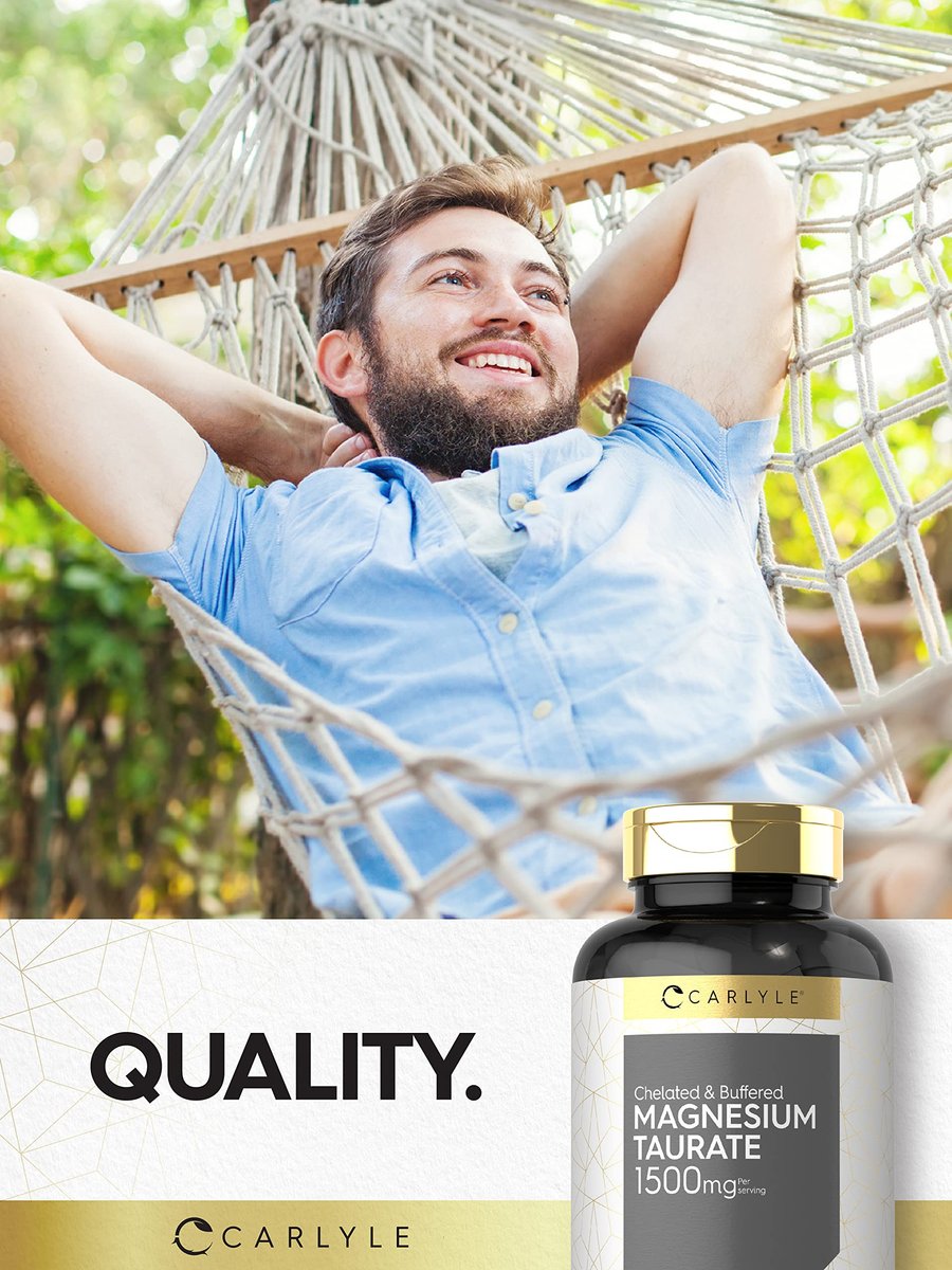Carlyle Magnesium Taurat 1500 mg | 250 Kapseln | Chelat & gepuffert | Vegetarisch, Nicht-GVO, Glutenfrei