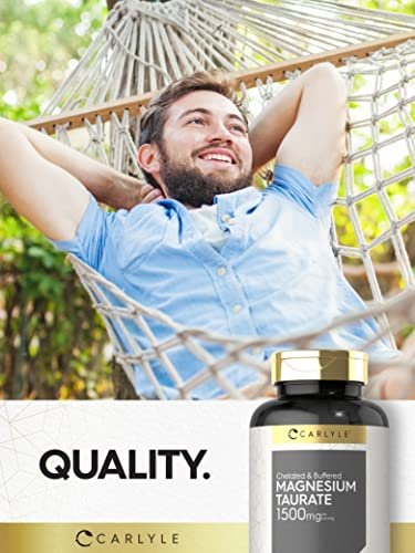 Carlyle Magnesium Taurat 1500 mg | 250 Kapseln | Chelat & gepuffert | Vegetarisch, Nicht-GVO, Glutenfrei