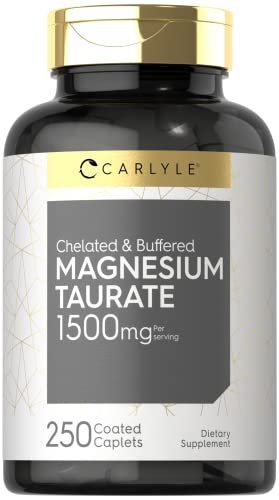 Carlyle Magnesium Taurat 1500 mg | 250 Kapseln | Chelat & gepuffert | Vegetarisch, Nicht-GVO, Glutenfrei