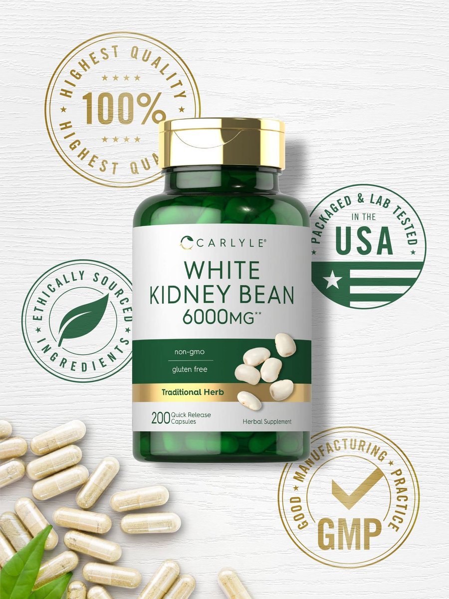 Carlyle Weiße Kidneybohnen Extrakt – 200 Kapseln, Non-GMO & Glutenfrei