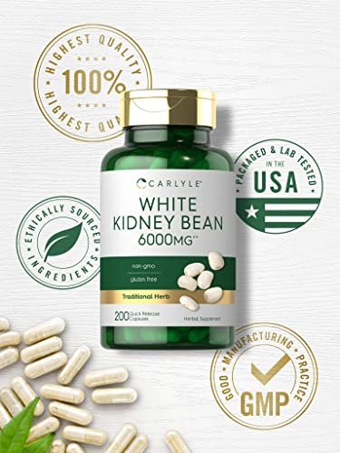 Carlyle Weiße Kidneybohnen Extrakt – 200 Kapseln, Non-GMO & Glutenfrei