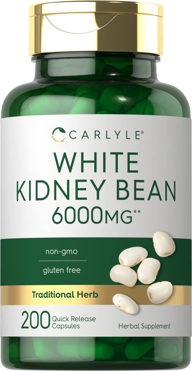 Carlyle Weiße Kidneybohnen Extrakt – 200 Kapseln, Non-GMO & Glutenfrei