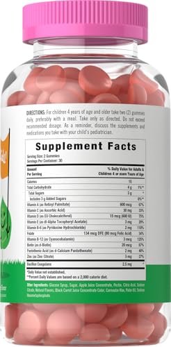 Carlyle Kinder Multivitamin Gummis mit Probiotika | 60 Stück | Beeren-Geschmack | Vegetarisch, Nicht-GVO, Glutenfrei | von Lil' Sprouts | Verpackung kann variieren