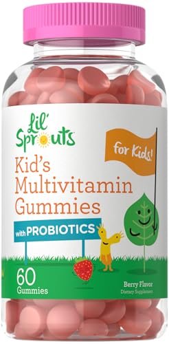 Carlyle Kinder Multivitamin Gummis mit Probiotika | 60 Stück | Beeren-Geschmack | Vegetarisch, Nicht-GVO, Glutenfrei | von Lil' Sprouts | Verpackung kann variieren