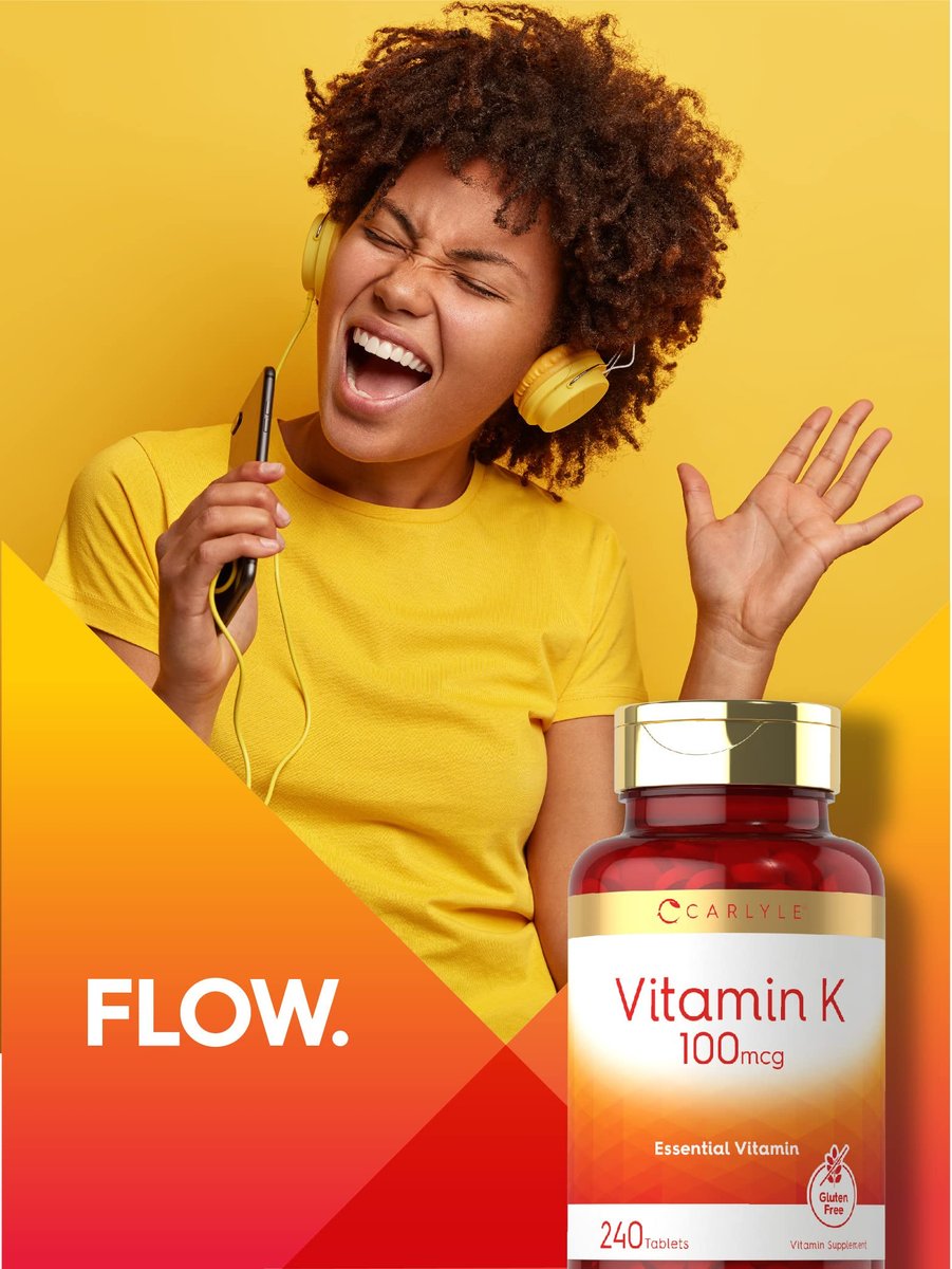 Carlyle Vitamin K 100 mcg | 240 Tabletten | Vegetarisch, Nicht-GVO, Glutenfrei | Vitamin-K-Ergänzung