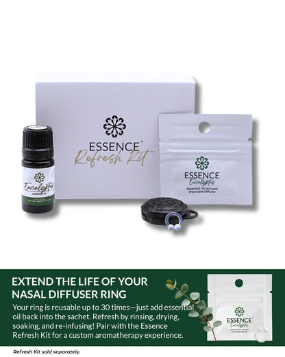 HONÉ Essence Wearable Aromatherapie Nasal Diffuser – Eukalyptus ätherisches Öl Nasenring Silikon Inhalator für Stress & Stimmung – Hergestellt in den USA & Reisefreundlich