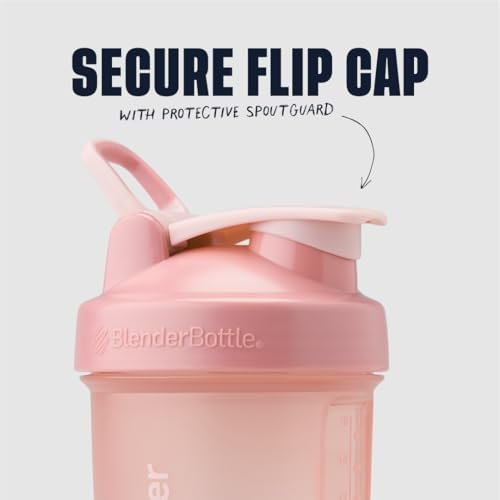 BlenderBottle Shaker Flasche mit Pillen-Organizer und Aufbewahrung für Proteinpulver, Classic V2 ProStak System, 22 Unzen, Rosarot