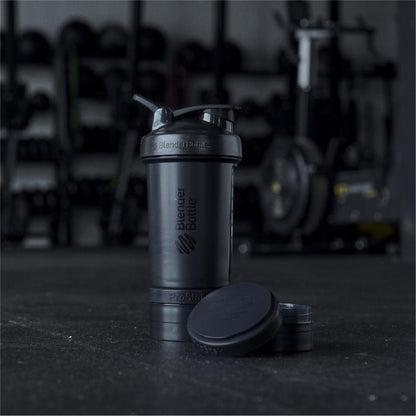 BlenderBottle Shaker Flasche mit Pillen-Organizer und Proteinpulver-Aufbewahrung, Classic V2 ProStak System, 22-Unzen, Midnight Black
