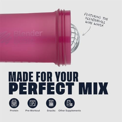 BlenderBottle Shaker Flasche mit Pillenorganizer und Aufbewahrung für Proteinpulver, Classic V2 ProStak System, 22 Unzen, Pflaume