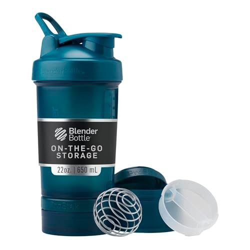 BlenderBottle Classic V2 ProStak Shaker Flasche mit Pillendose & Aufbewahrung für Proteinpulver, 22 Unzen, Ocean Blue