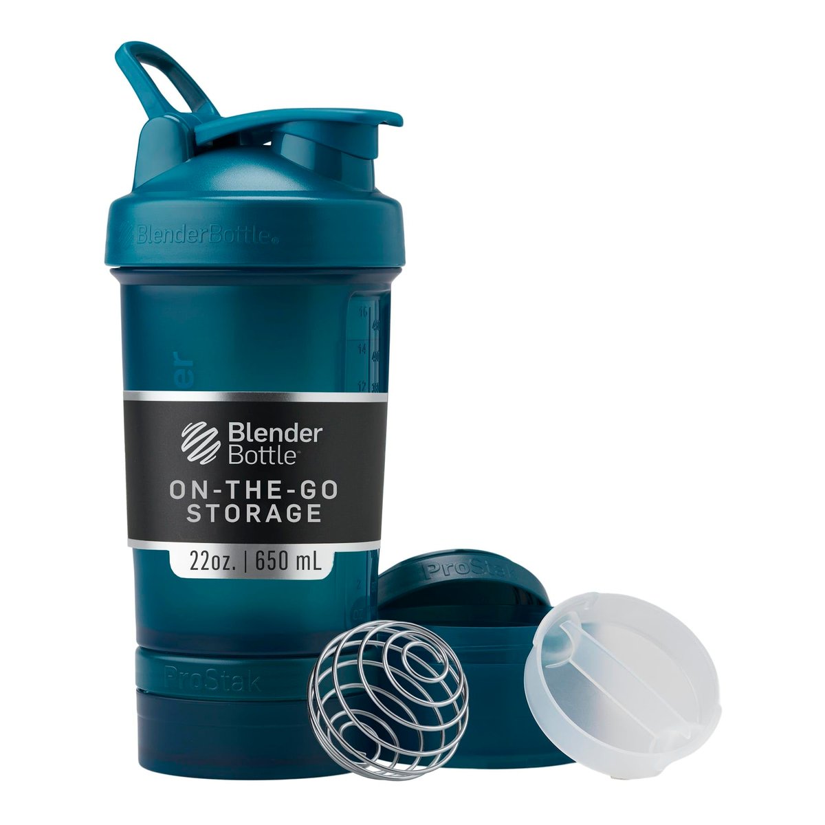 BlenderBottle Classic V2 ProStak Shaker Flasche mit Pillendose & Aufbewahrung für Proteinpulver, 22 Unzen, Ocean Blue