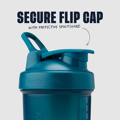 BlenderBottle Classic V2 ProStak Shaker Flasche mit Pillendose & Aufbewahrung für Proteinpulver, 22 Unzen, Ocean Blue