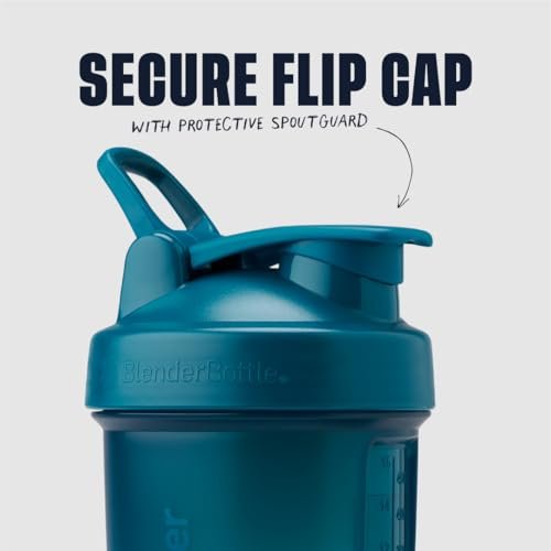BlenderBottle Classic V2 ProStak Shaker Flasche mit Pillendose & Aufbewahrung für Proteinpulver, 22 Unzen, Ocean Blue