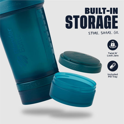 BlenderBottle Classic V2 ProStak Shaker Flasche mit Pillendose & Aufbewahrung für Proteinpulver, 22 Unzen, Ocean Blue