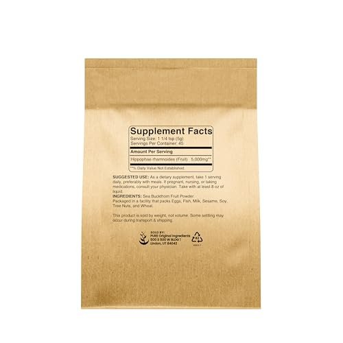 Pure Original Ingredients Sanddorn (227 g) Traditionelles Ergänzungsmittel, Herb-beeriger Geschmack, Nicht-GVO