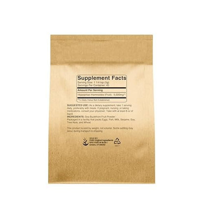 Pure Original Ingredients Sanddorn (227 g) Traditionelles Ergänzungsmittel, Herb-beeriger Geschmack, Nicht-GVO
