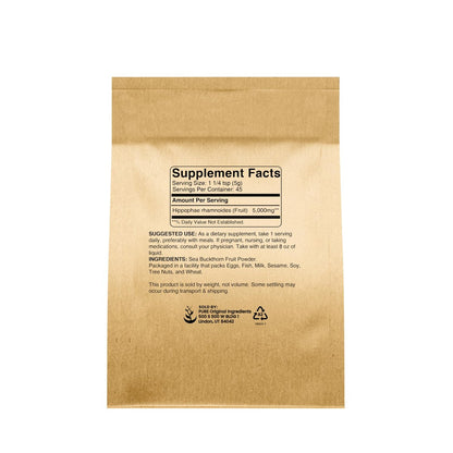 Pure Original Ingredients Sanddorn (227 g) Traditionelles Ergänzungsmittel, Herb-beeriger Geschmack, Nicht-GVO