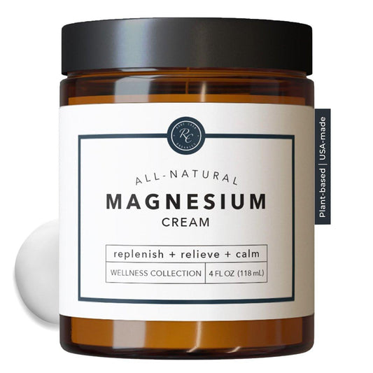 Rowe Casa Organics Natürliche Magnesiumcreme mit Rohsheabutter und reinen ätherischen Ölen – Feuchtigkeitsspendende & pflegende topische Magnesium-Körperlotion für die Hautkonditionierung – 118 ml