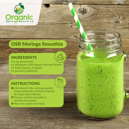 Bio Moringa Pulver - 226 g (8 oz) | USDA Bio, Nicht-GVO, Koscher, Halal, Moringa Oleifera Pulver - 100 % roh und natürlich