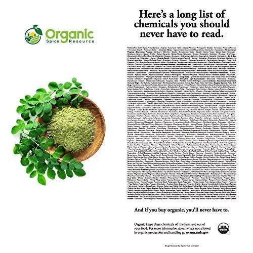 Bio Moringa Pulver - 226 g (8 oz) | USDA Bio, Nicht-GVO, Koscher, Halal, Moringa Oleifera Pulver - 100 % roh und natürlich