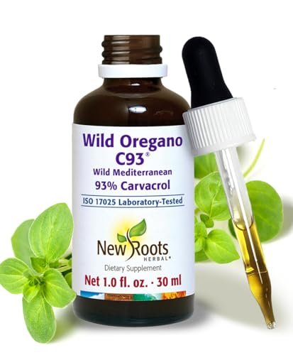NEW ROOTS HERBAL | Wildes Oreganoöl Tropfen - (547 Portionen) | Oreganoöl Extrakt mit 93 % Carvacrol (30 ml), Nicht-GVO
