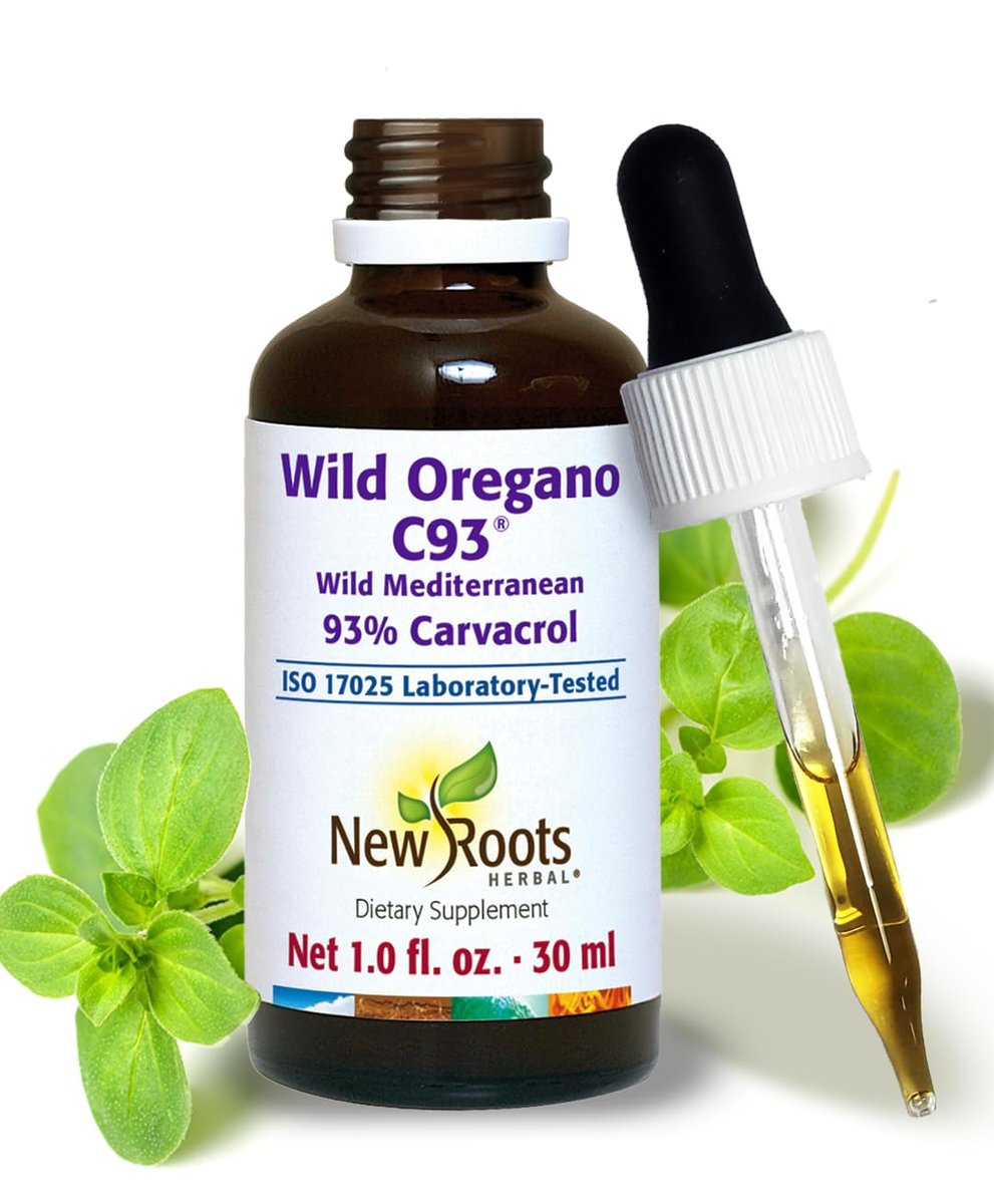 NEW ROOTS HERBAL | Wildes Oreganoöl Tropfen - (547 Portionen) | Oreganoöl Extrakt mit 93 % Carvacrol (30 ml), Nicht-GVO